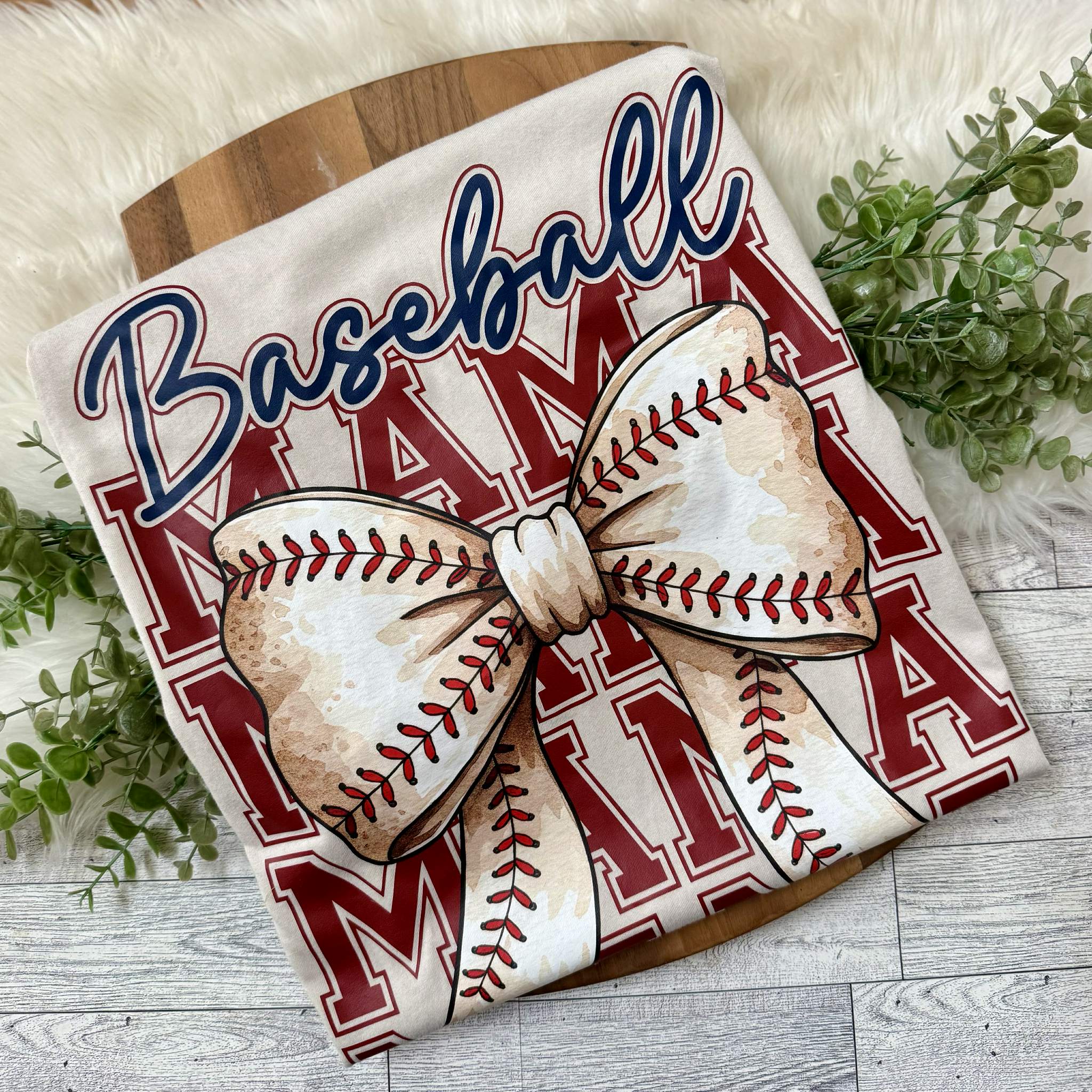 BASEBALL MAMA BOW